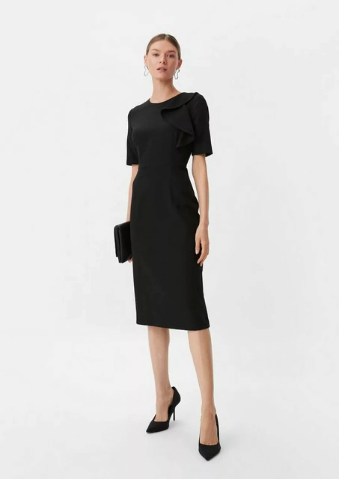 Comma Minikleid Kleid mit Volant-Detail Applikation günstig online kaufen