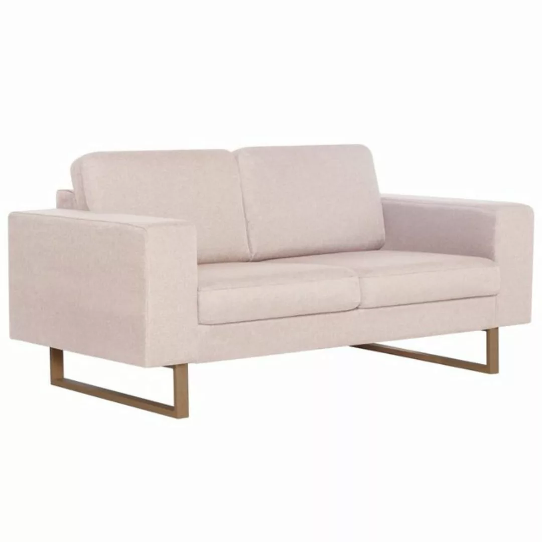 vidaXL Sofa 2-Sitzer-Sofa Stoff Cremeweiß Couch günstig online kaufen