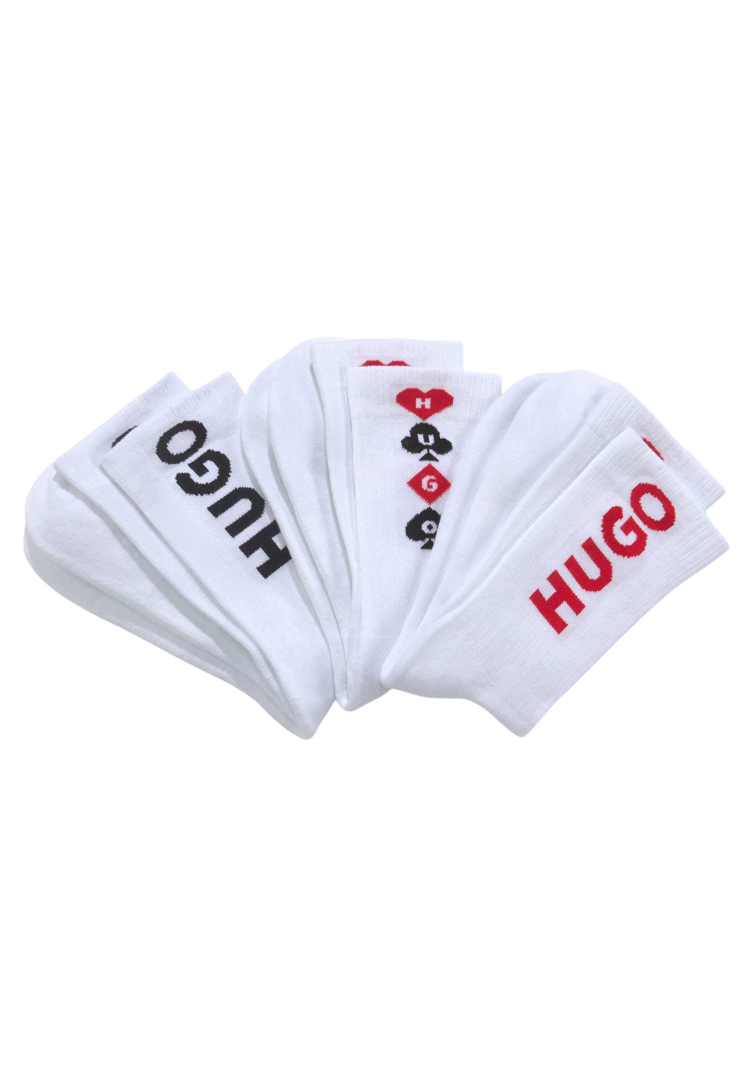 HUGO Socken, (Packung, 3 Paar, 3er Pack), mit eingestricktem HUGO Logo günstig online kaufen