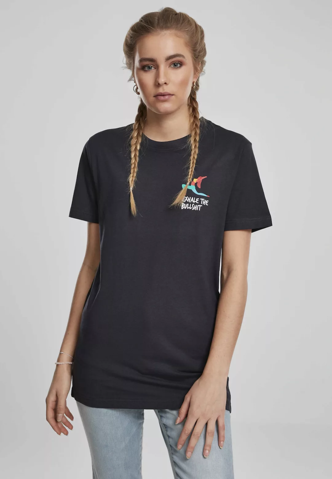 MisterTee Kurzarmshirt "MisterTee Damen Ladies Exhale Tee", (1 tlg.) günstig online kaufen