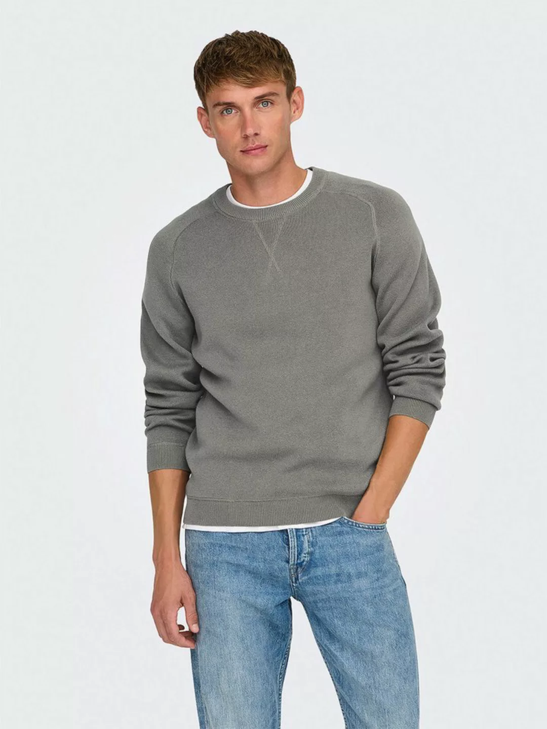 ONLY & SONS Strickpullover Strickpullover Rundhals Regular Fit Modern Basic günstig online kaufen