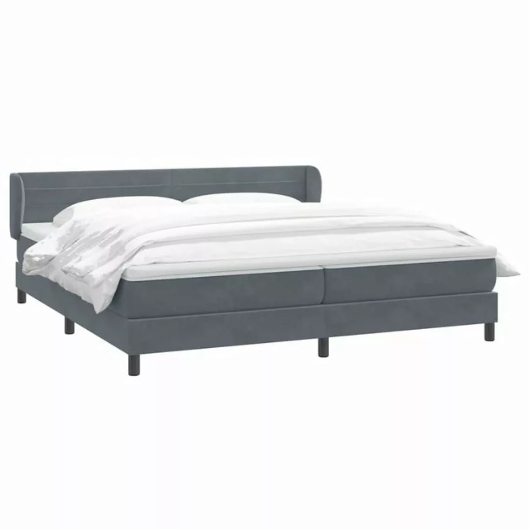 vidaXL Bett Boxspringbett mit Matratzen Dunkelgrau 200x220 cm Samt günstig online kaufen