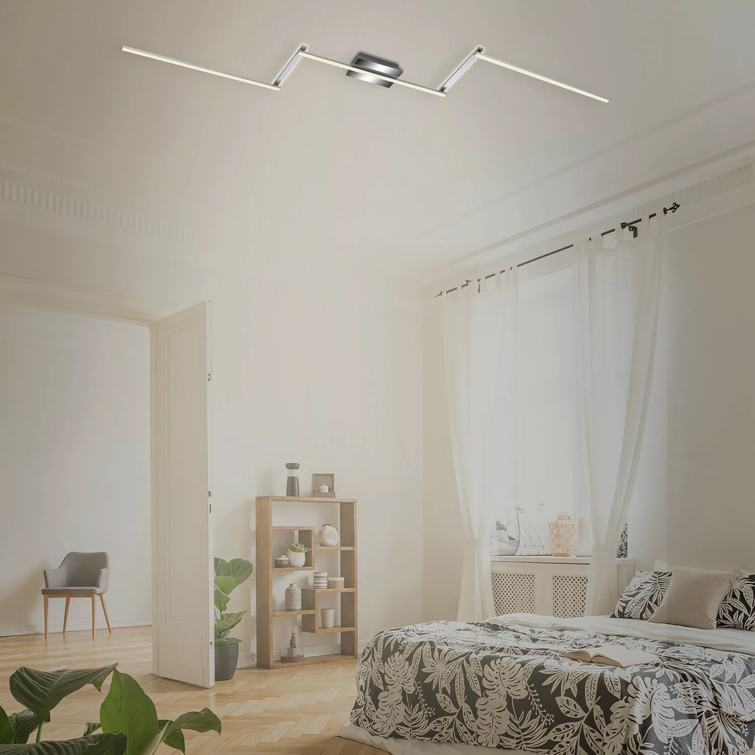 LED-Deckenleuchte Staff, silber, 3.000 K günstig online kaufen