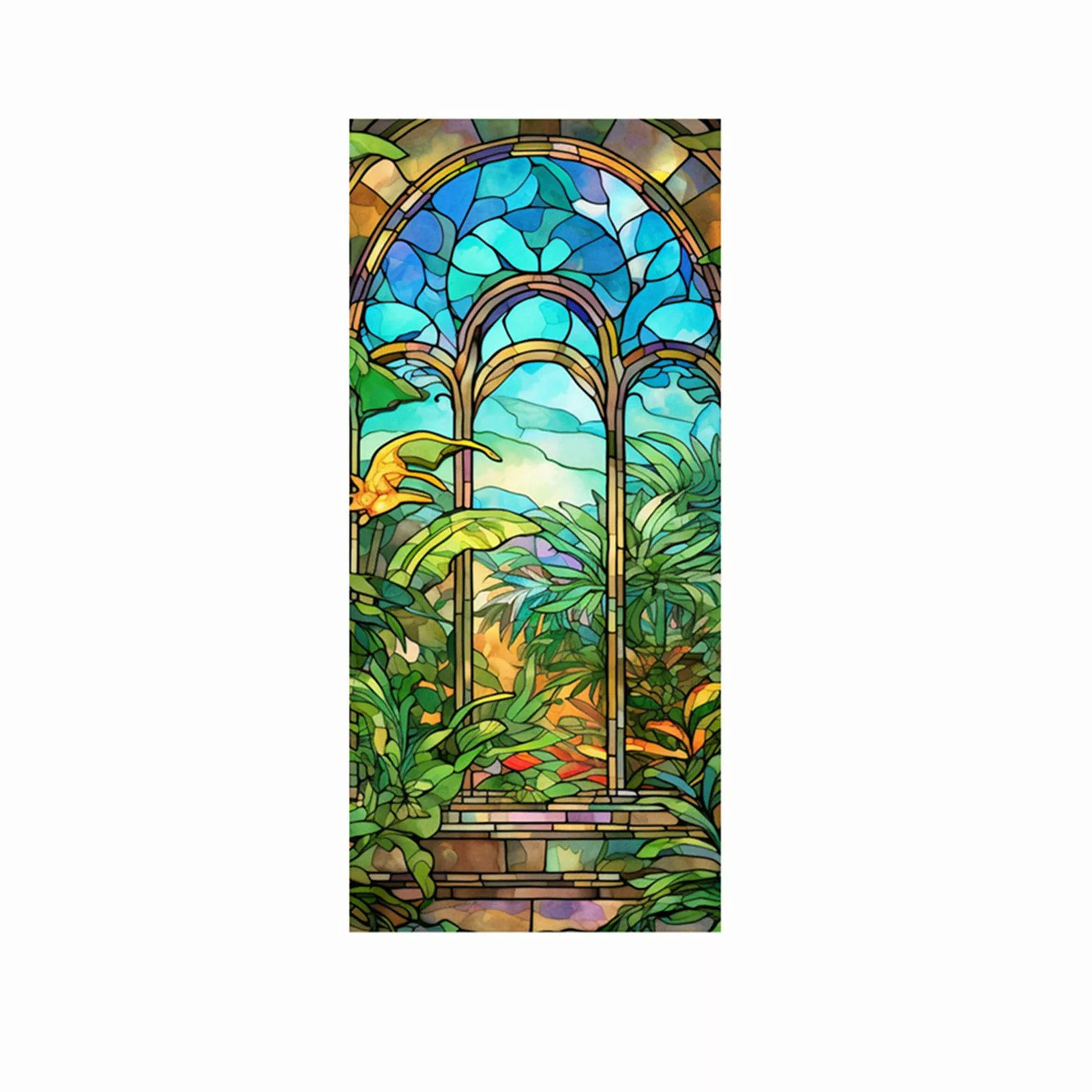 GarveeMore Fenstersticker PVC Buntes Glas Fensterfolie günstig online kaufen