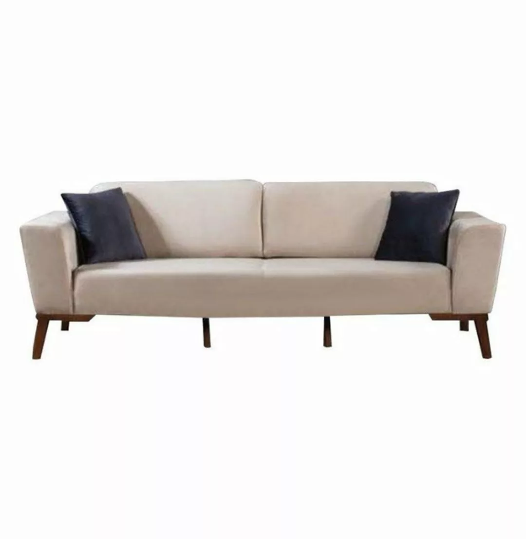 JVmoebel Sofa Wohnzimmer Sofa Design Dreisitzer Moderne Couch Beige, Made i günstig online kaufen