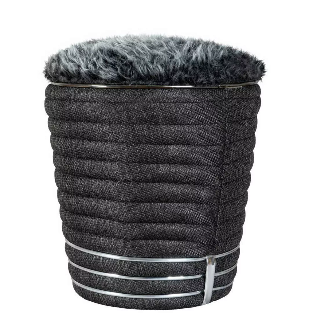 Sitzhocker aus Kunstfell Webstoff günstig online kaufen