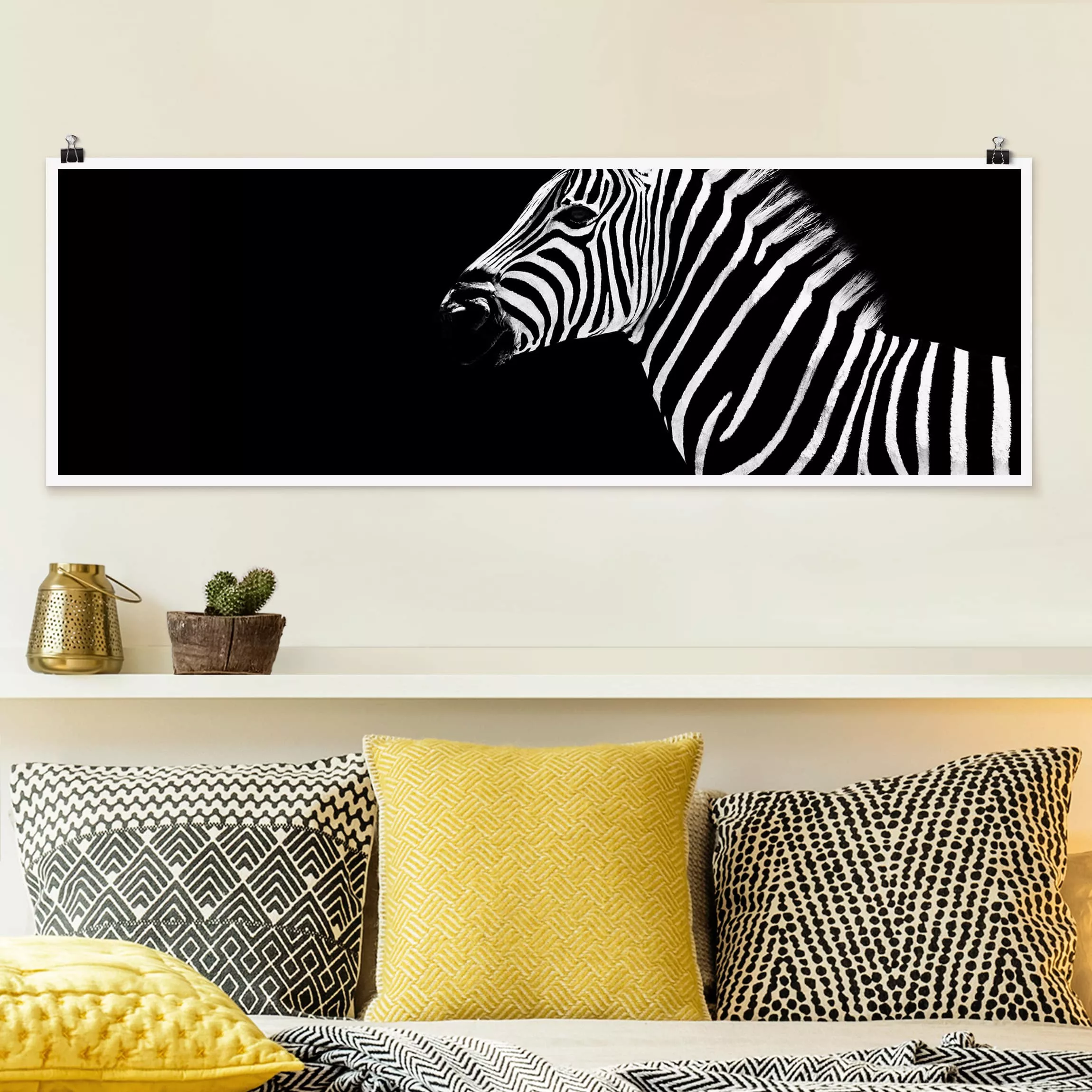 Panorama Poster Tiere Zebra Safari Art günstig online kaufen