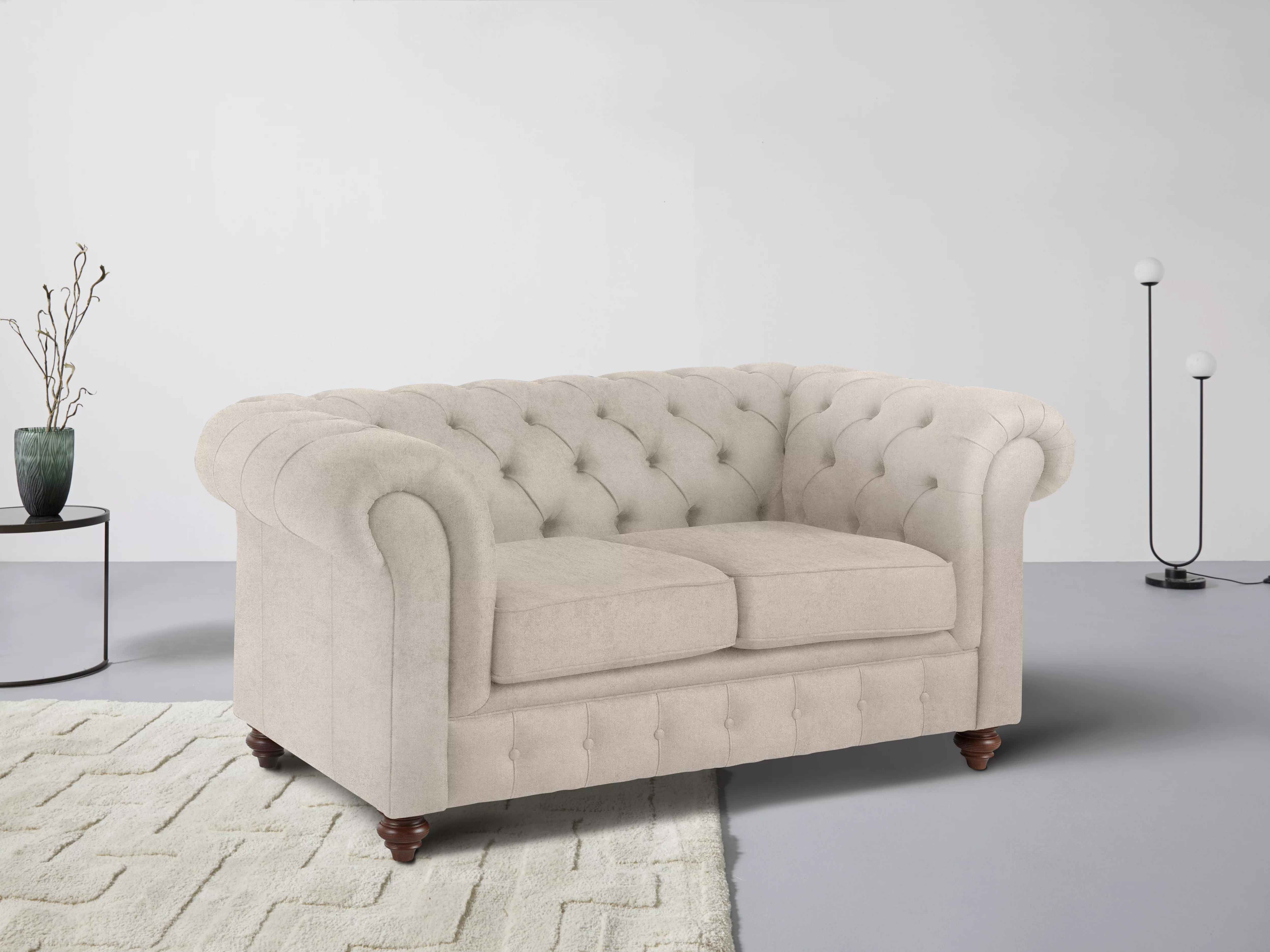 Home affaire Chesterfield-Sofa »Chesterfield 2-Sitzer B/T/H: 150/89/74 cm«, günstig online kaufen