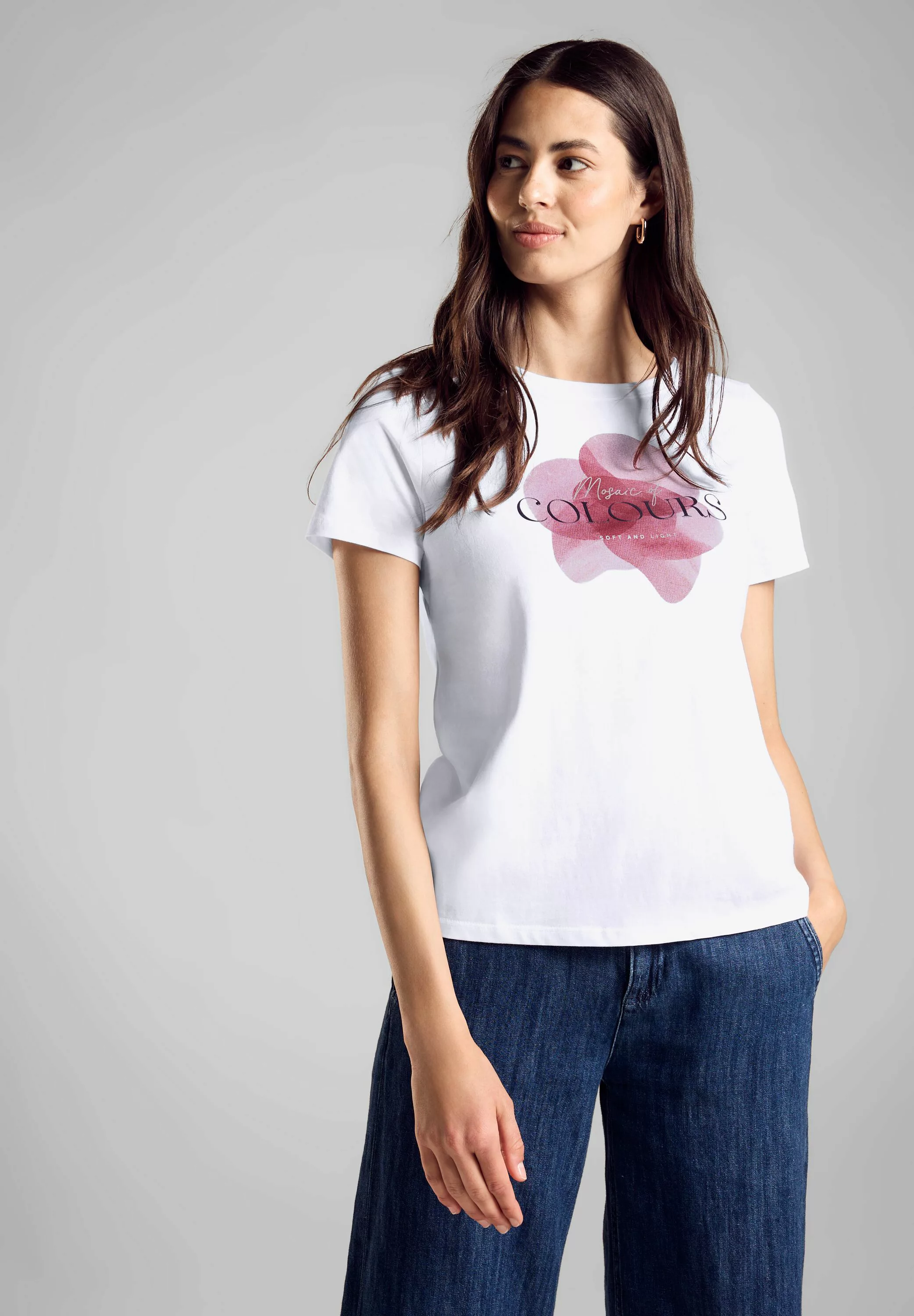 STREET ONE Kurzarmshirt - Damen T-Shirt mit Frontprint - Shirt günstig online kaufen