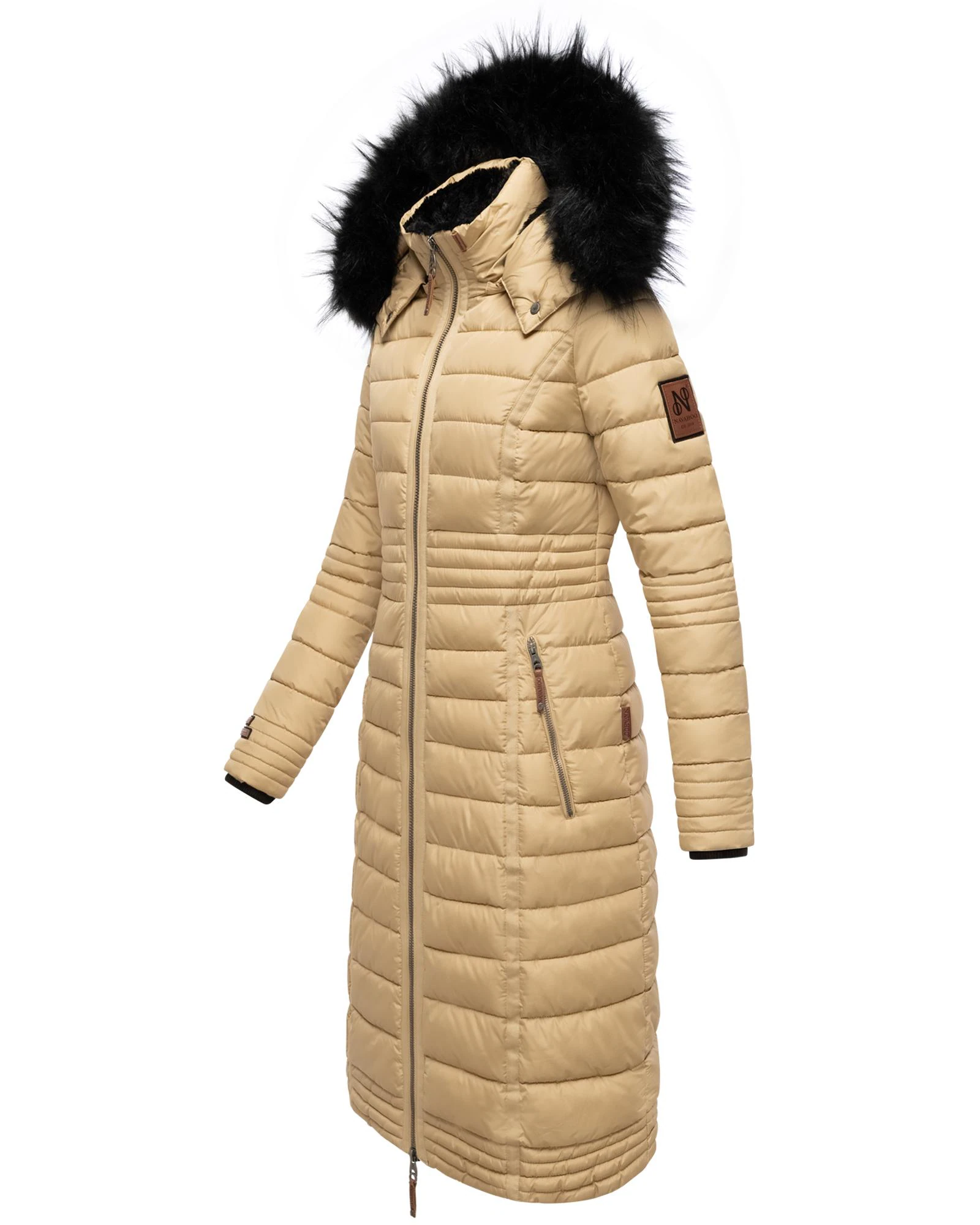 Navahoo Wintermantel "Umay", langer Damen Winter Steppmantel mit Kunstfellk günstig online kaufen