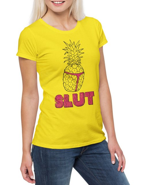 Urban Backwoods Print-Shirt Pineapple Slut Damen T-Shirt Brooklyn Fun 99 Ja günstig online kaufen