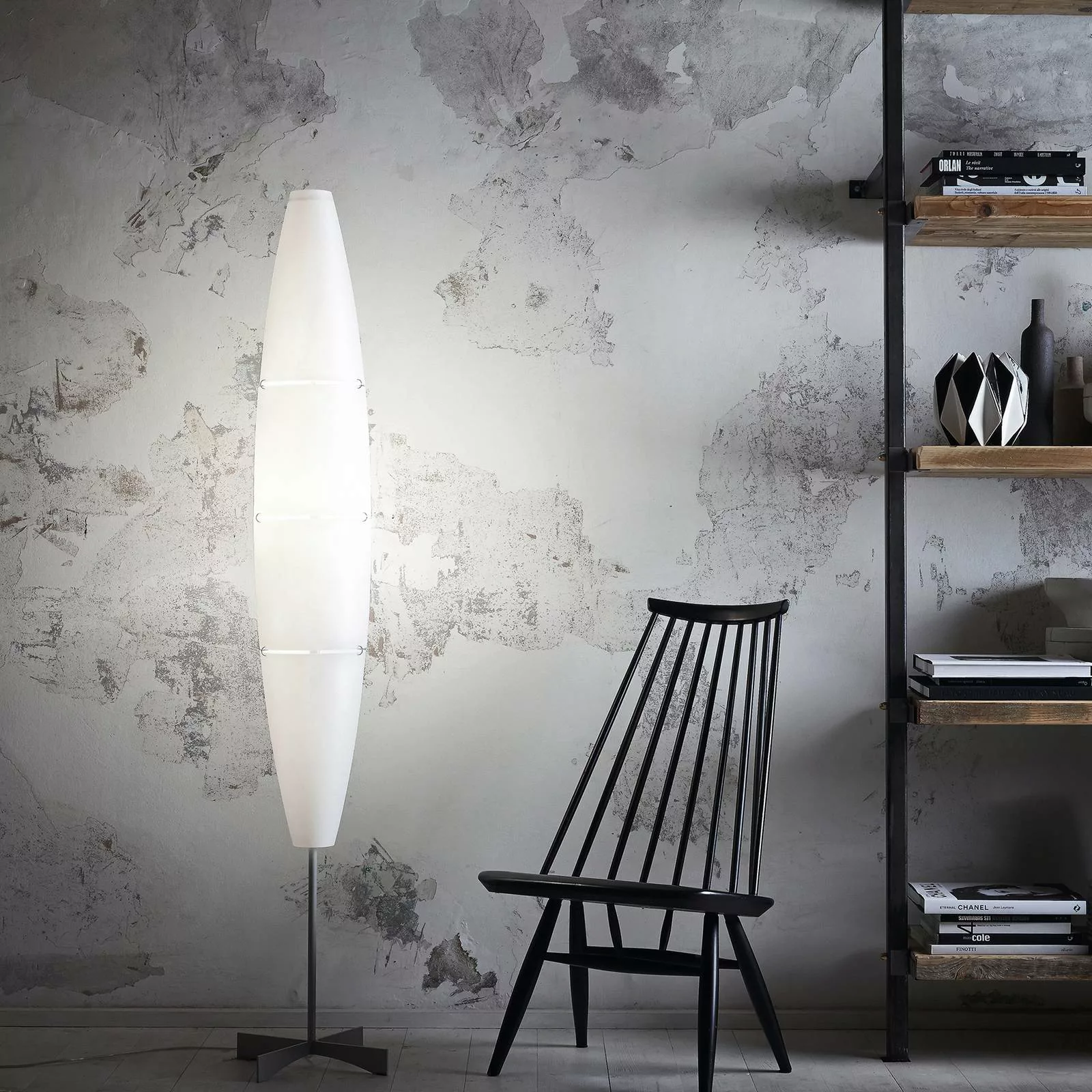 Foscarini Havana Stehleuchte mit Dimmer chrom/weiß günstig online kaufen