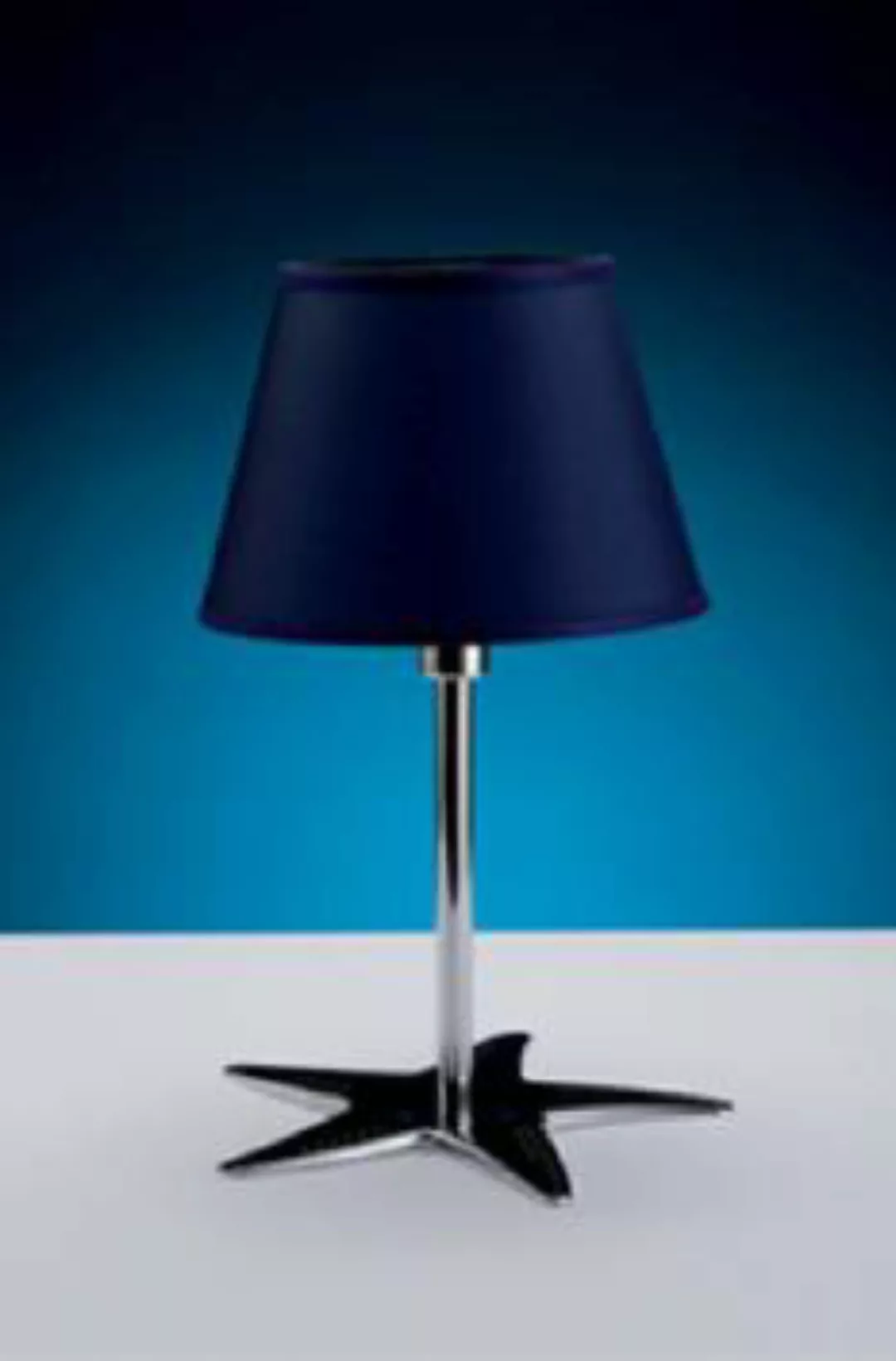Design Tischlampe MIRENA Blau Chrom Maritim günstig online kaufen