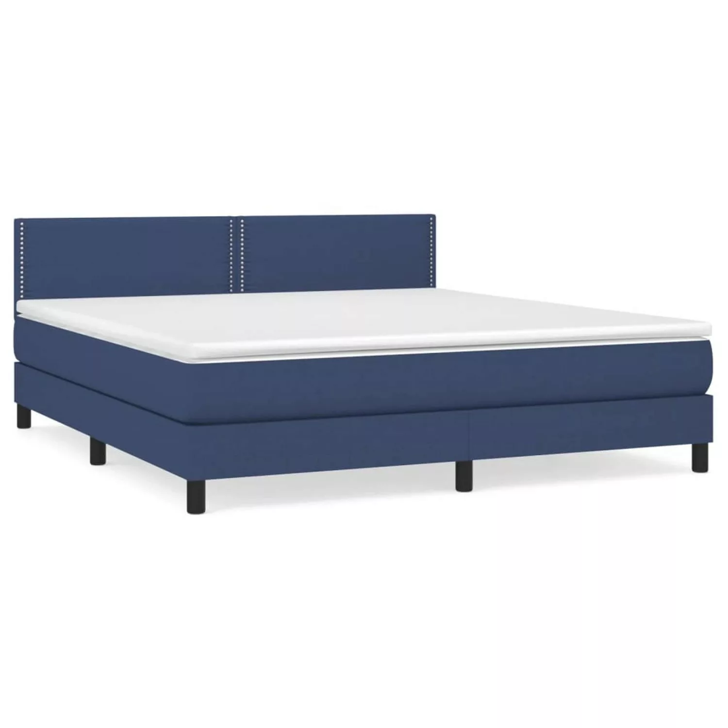 vidaXL Boxspringbett mit Matratze Blau 160x200 cm Stoff1467116 günstig online kaufen