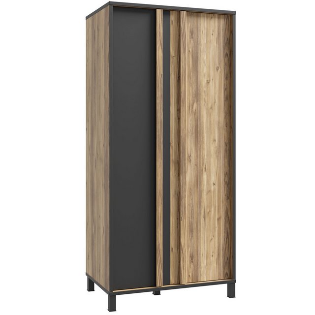 expendio Kleiderschrank Hailey 5 Alpine Picea Nb. / schwarz 90x194x58 cm günstig online kaufen