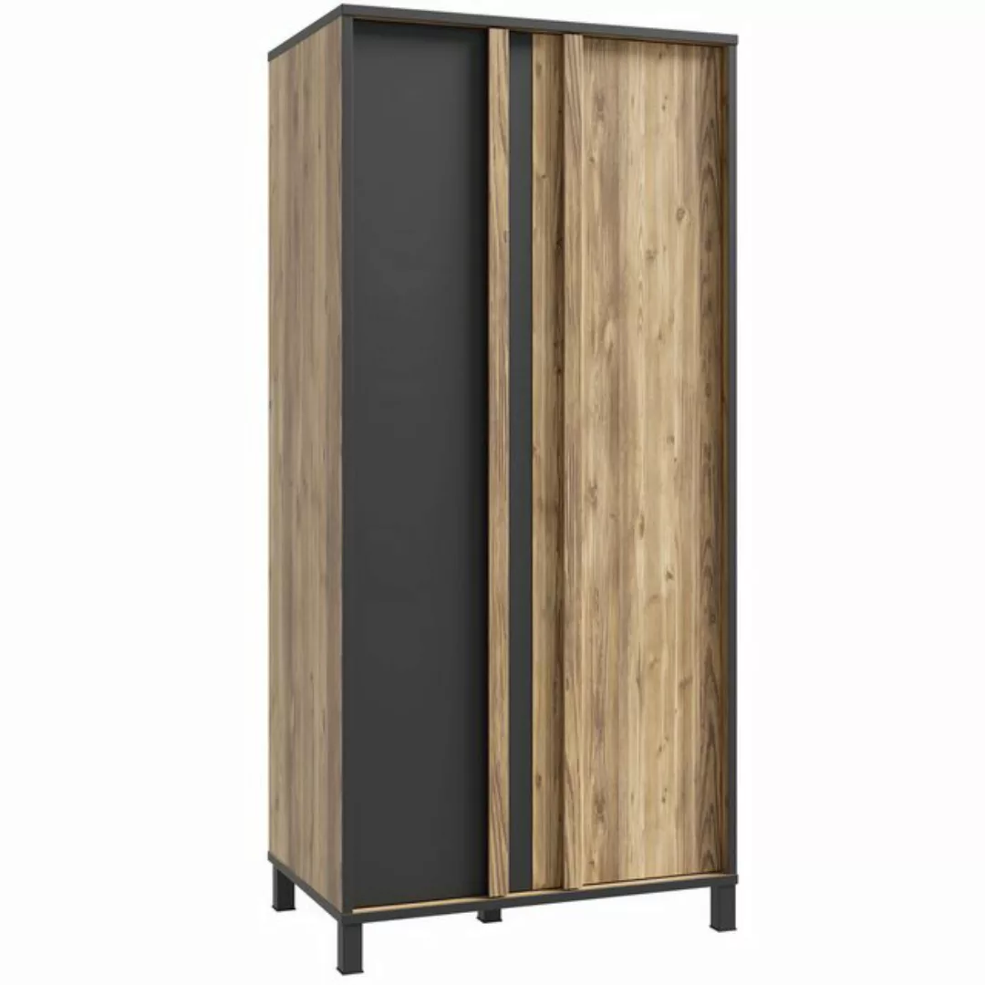 expendio Kleiderschrank Hailey 5 Alpine Picea Nb. / schwarz 90x194x58 cm günstig online kaufen