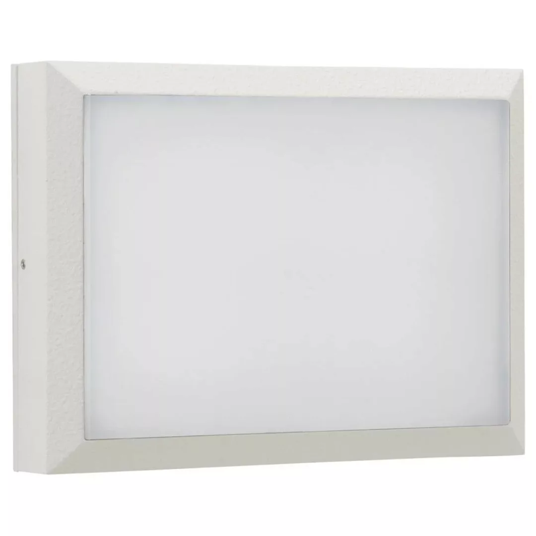 Zeitlose LED Außenwand-/Deckenleuchte eckig in Weiß günstig online kaufen