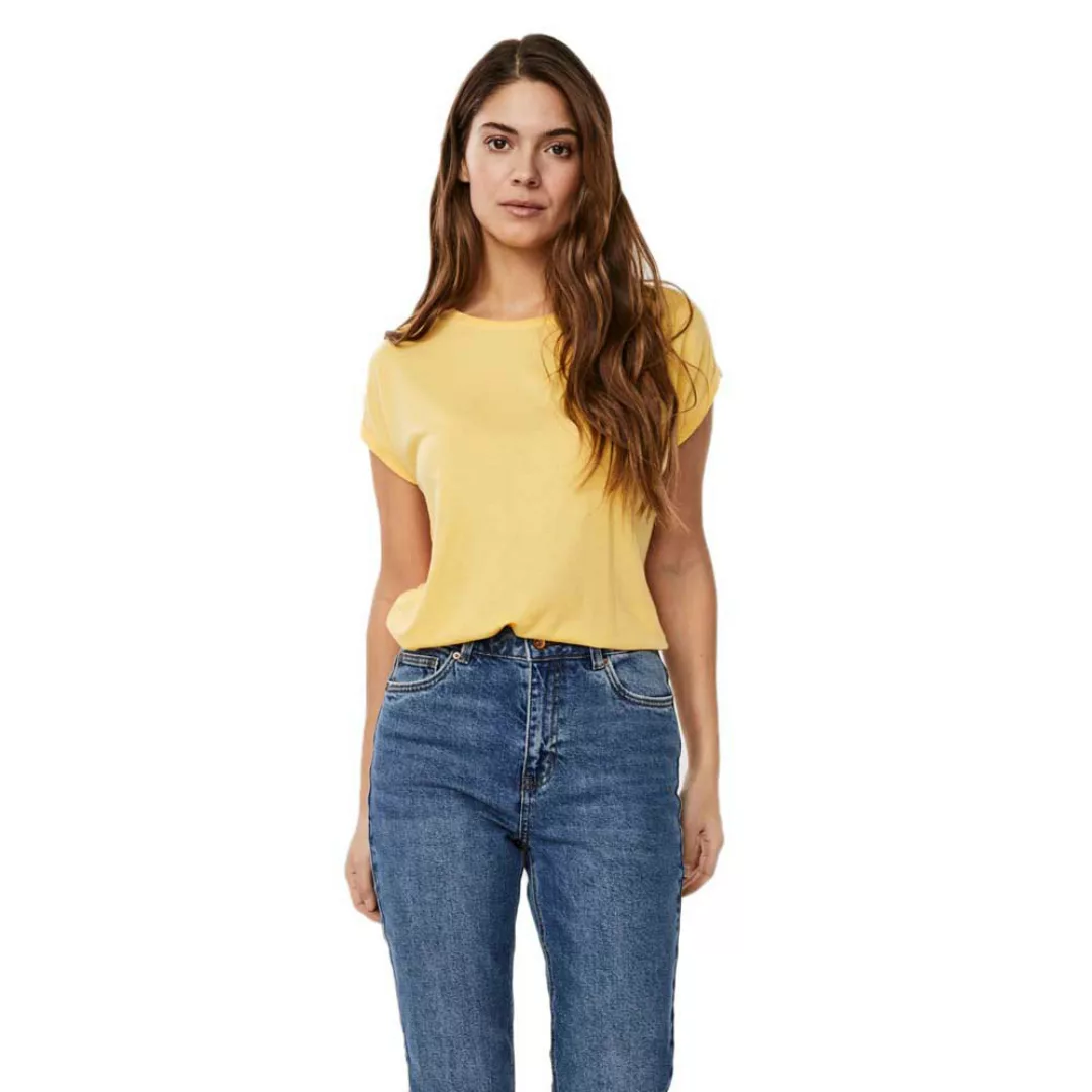 Vero Moda Ava Plain Kurzärmeliges T-shirt S Cornsilk günstig online kaufen