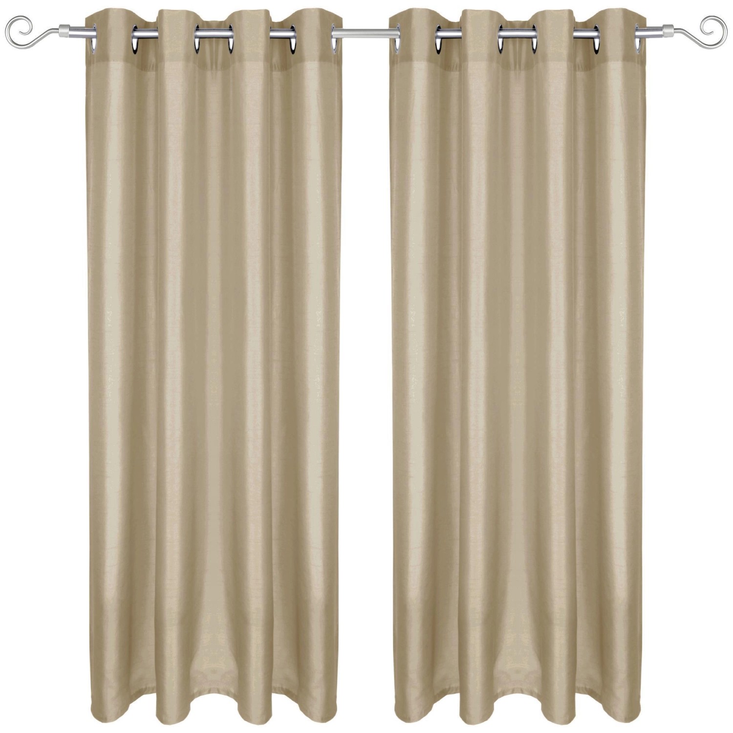 Arsvita 2er Pack Gardine Blickdicht Alessia mit Ösen 140 cm x 245 cm Taupe günstig online kaufen