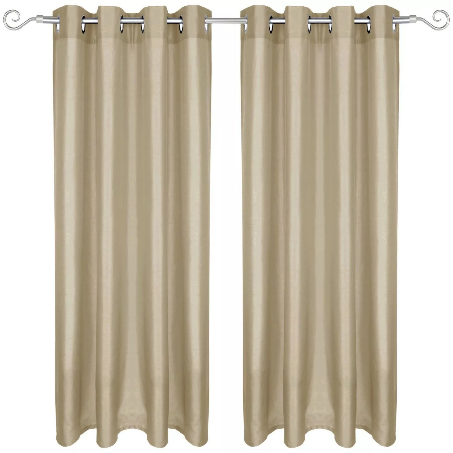 Arsvita 2er Pack Gardine Blickdicht Alessia mit Ösen 140 cm x 175 cm Taupe günstig online kaufen