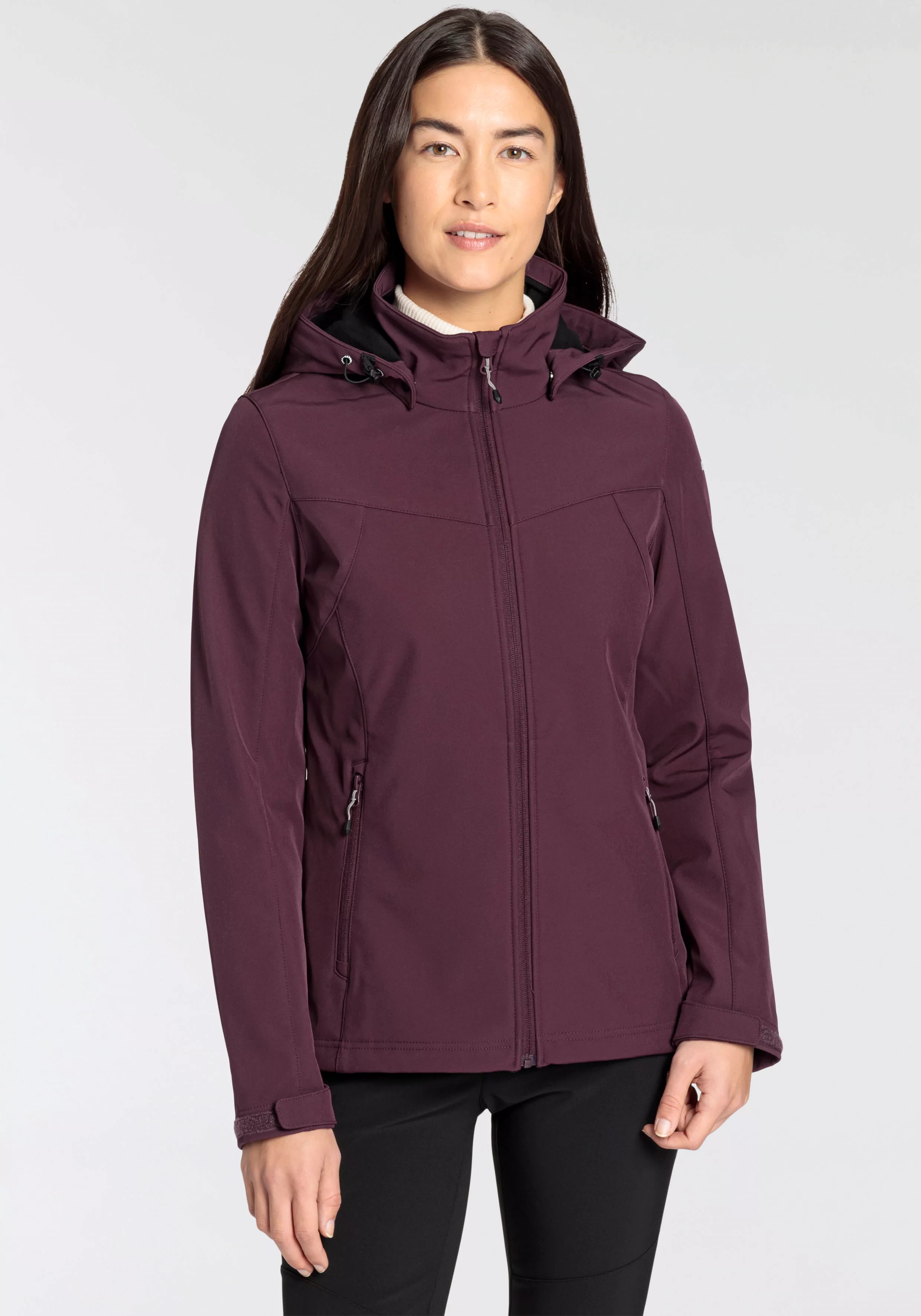 Icepeak Softshelljacke "D SOFTSHELLJACKE BRENHAM", mit Kapuze, mit hohem St günstig online kaufen