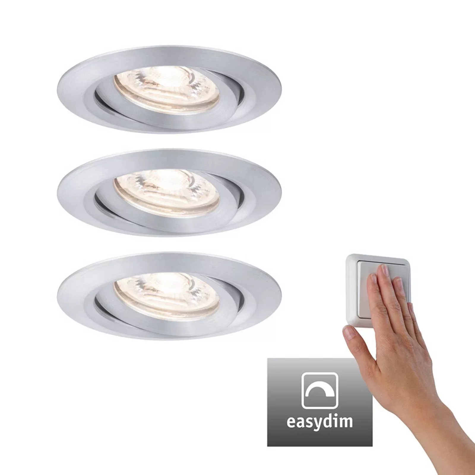 Paulmann Nova mini Plus LED easydim 3er alu günstig online kaufen