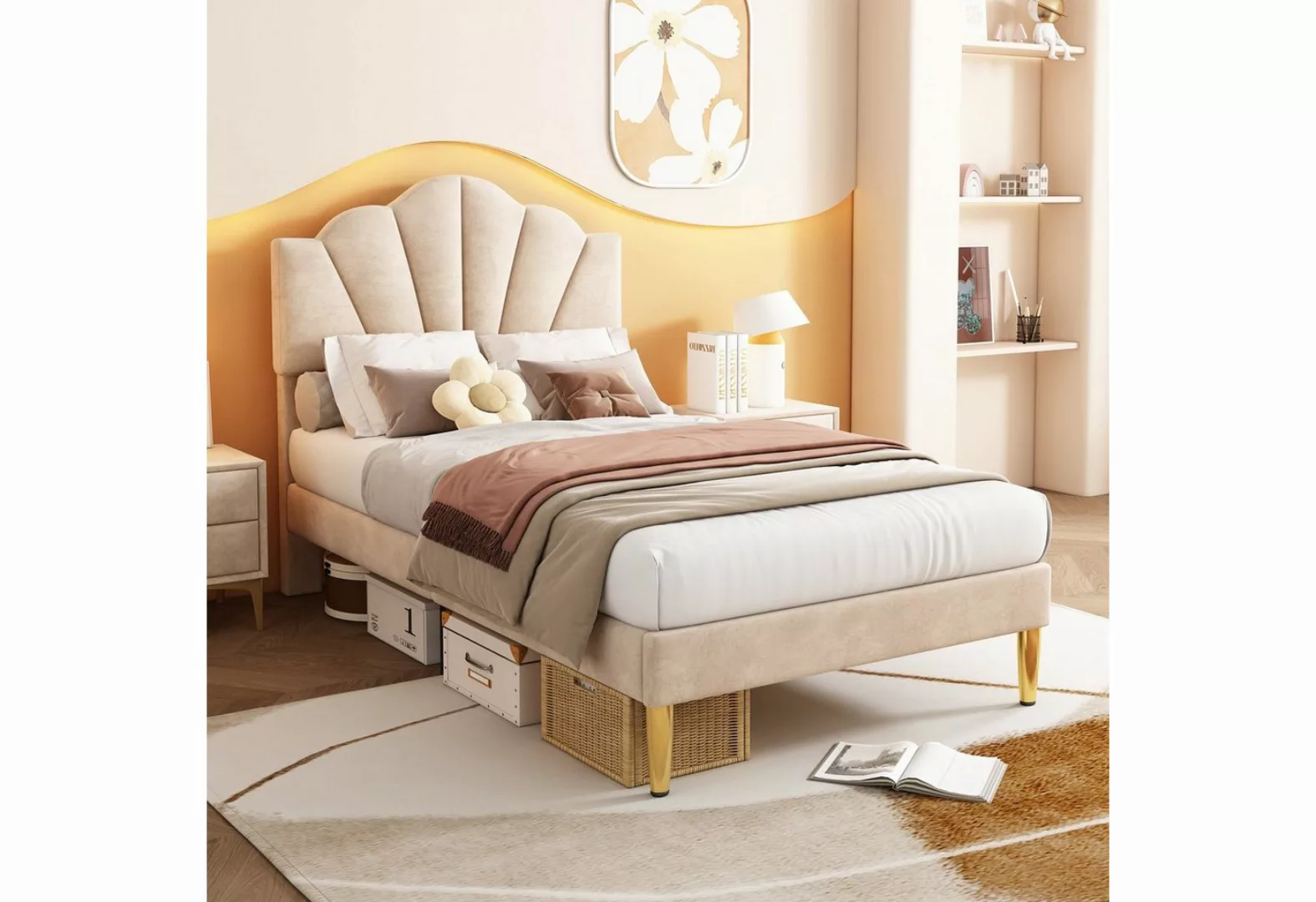 REDOM Polsterbett muschelartiges Bett (90 X 200 CM Ohne Matratze), Höhenver günstig online kaufen