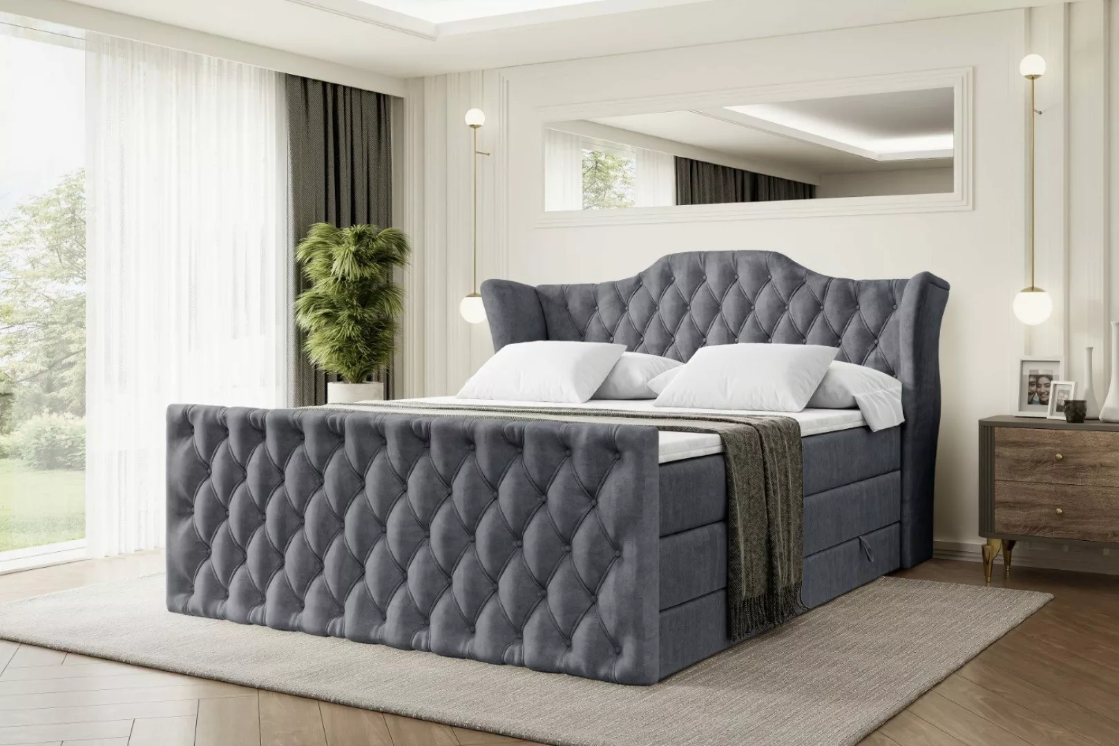 ALTDECOR Boxspringbett VILA-Z KING (Multipocket-Matratze H4, günstig online kaufen