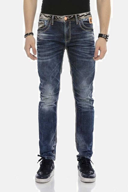 Cipo & Baxx Regular-fit-Jeans DENIM bequeme Jeans mit breiten Ziernähten, C günstig online kaufen