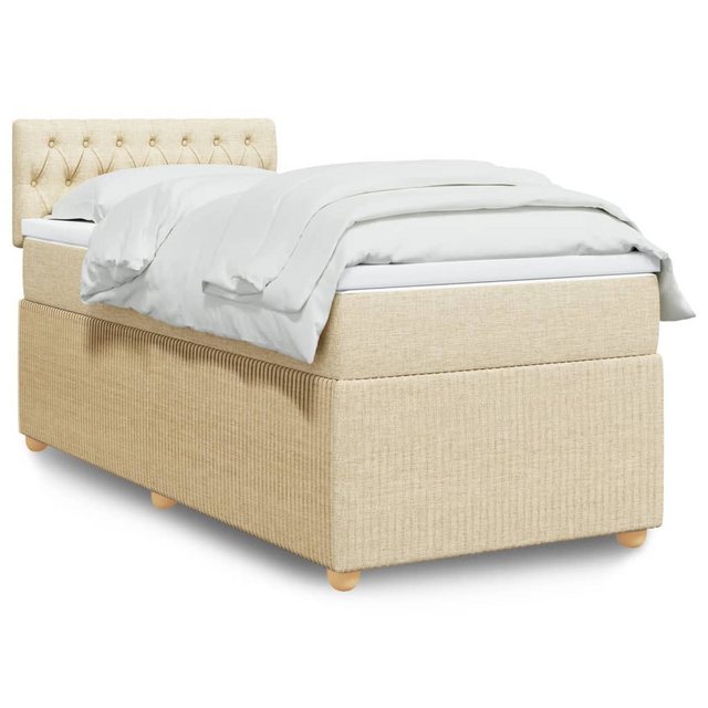 vidaXL Boxspringbett, Boxspringbett mit Matratze Taupe 80x200 cm Stoff günstig online kaufen