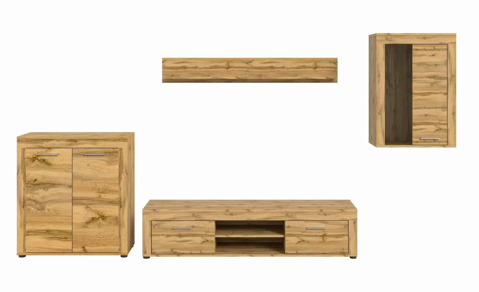 Wohnwand  Bardenas ¦ holzfarben ¦ Maße (cm): B: 330 H: 169 Kommoden & Sideb günstig online kaufen