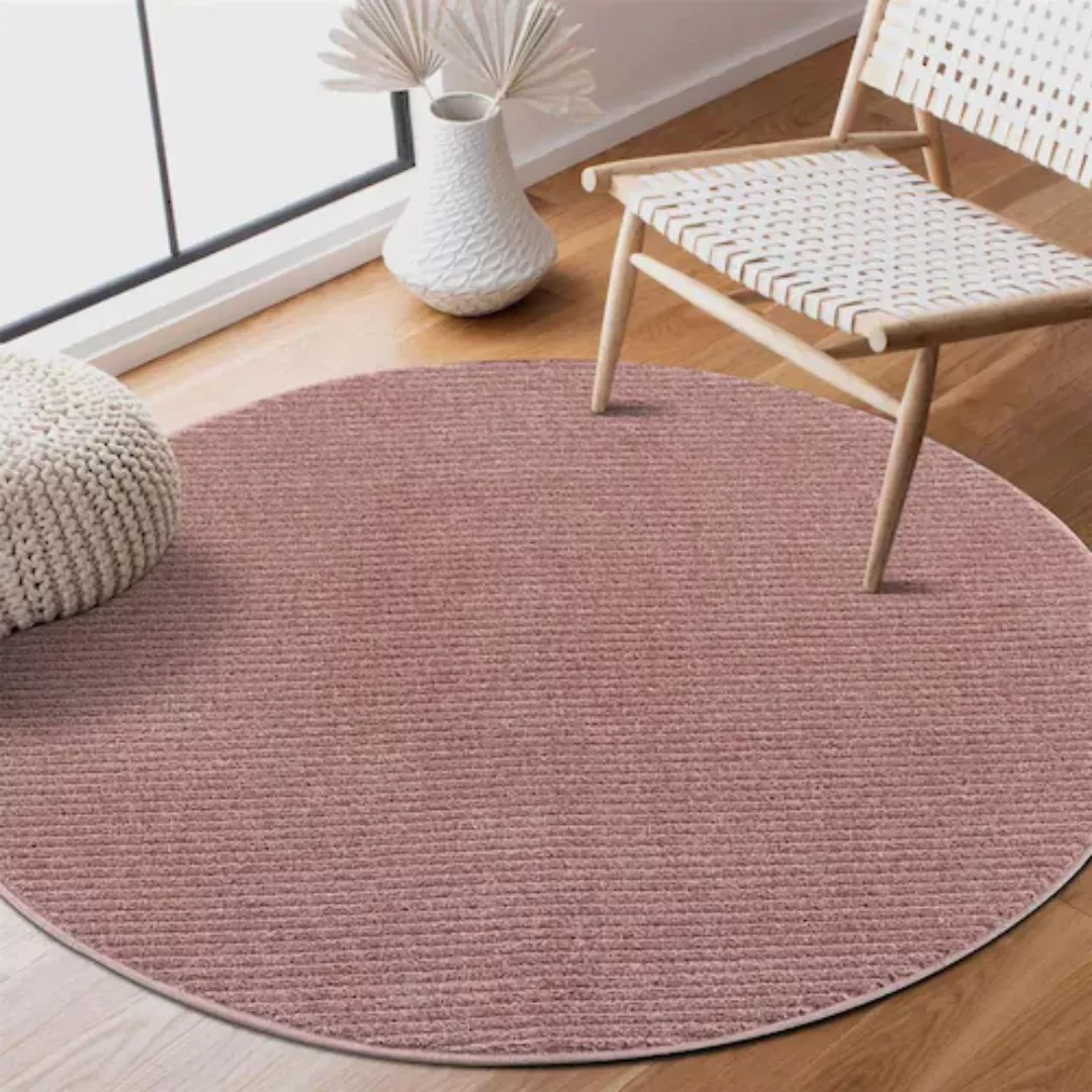 Carpet City Teppich »Friseé-Teppich FANCY900«, rund, Kurzflor, Einfarbig, 3 günstig online kaufen