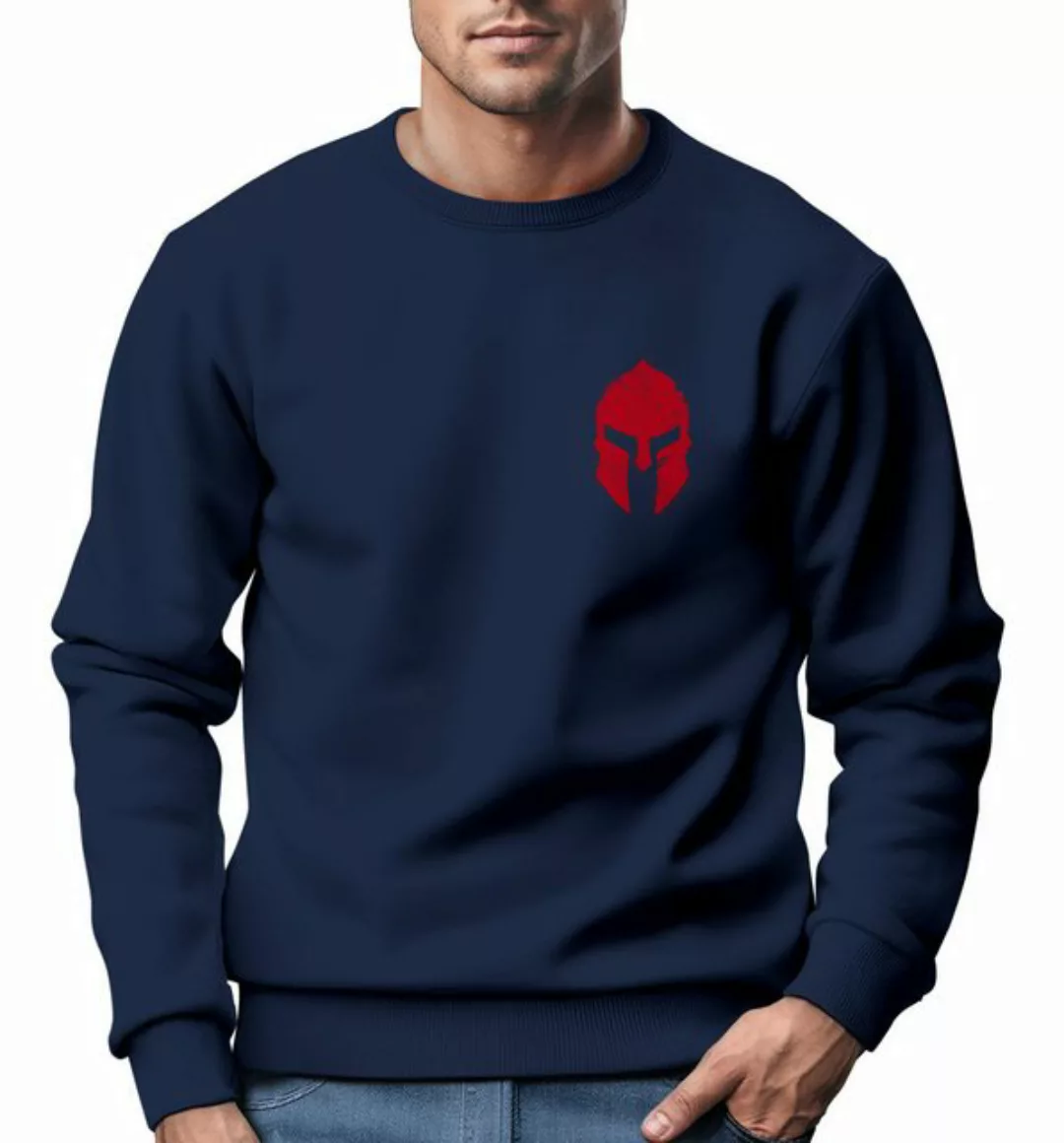 Neverless Sweatshirt Sweatshirt Herren Logo Print Sparta-Helm Spartaner Gla günstig online kaufen