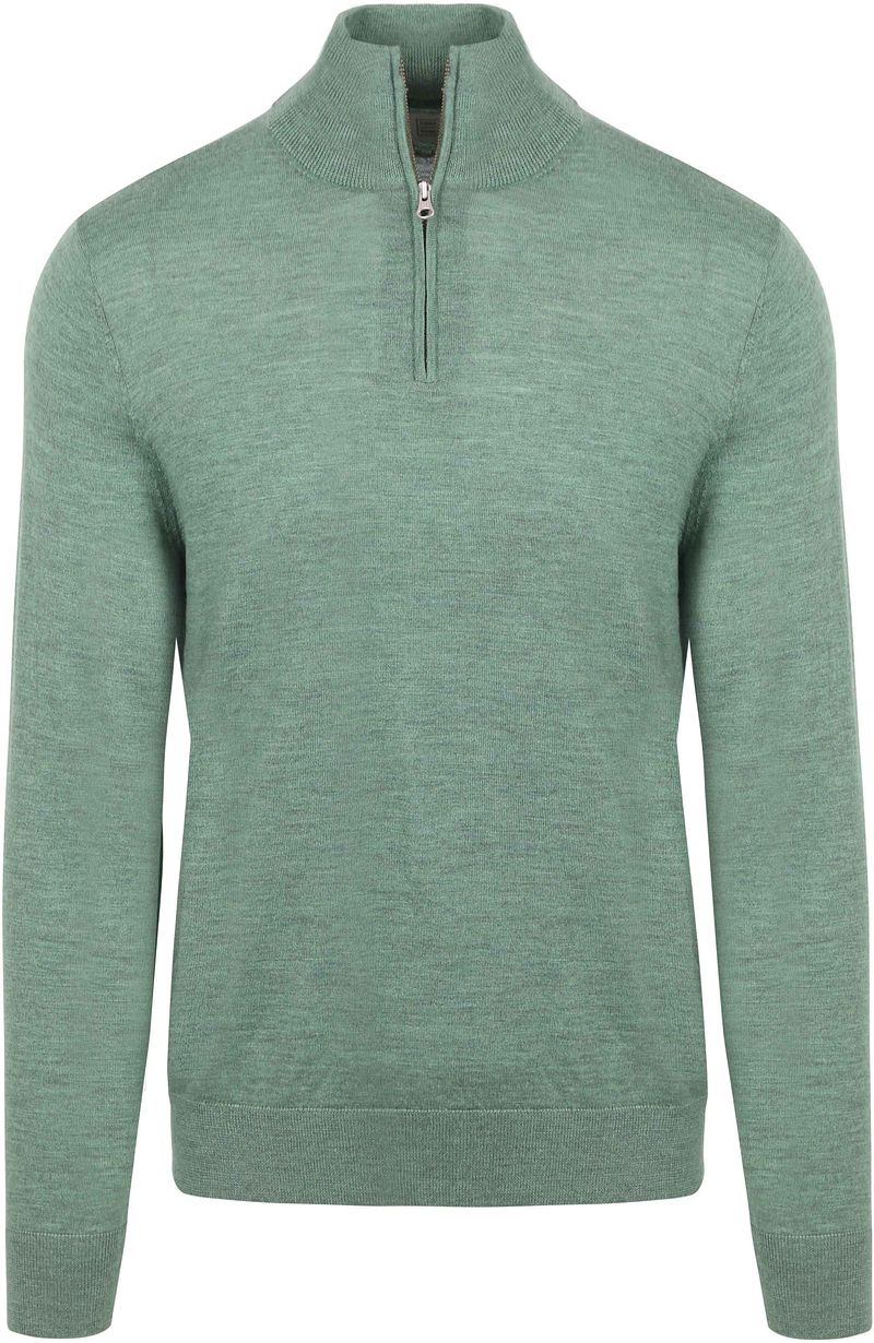 King Essentials The Michael Half Zip Pull Merino Grün - Größe M günstig online kaufen