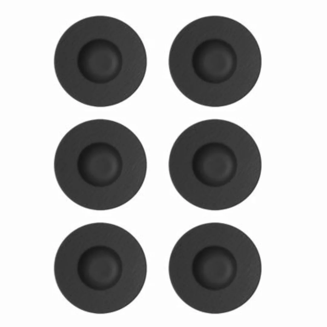 Villeroy & Boch Manufacture Rock Pastateller schwarz 28 cm 6er Set Speisete günstig online kaufen