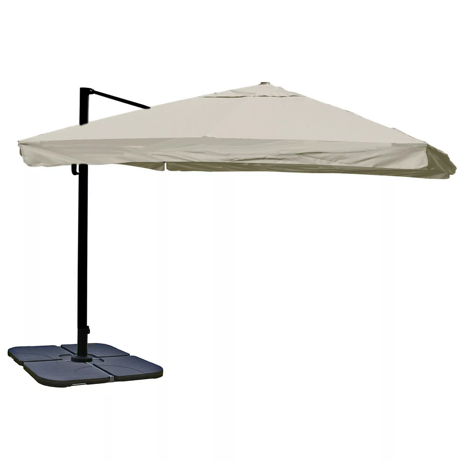 MCW Ampelschirm A96 3x4m Flap Alu/Stahl Creme-Grau mit Ständer Drehbar günstig online kaufen