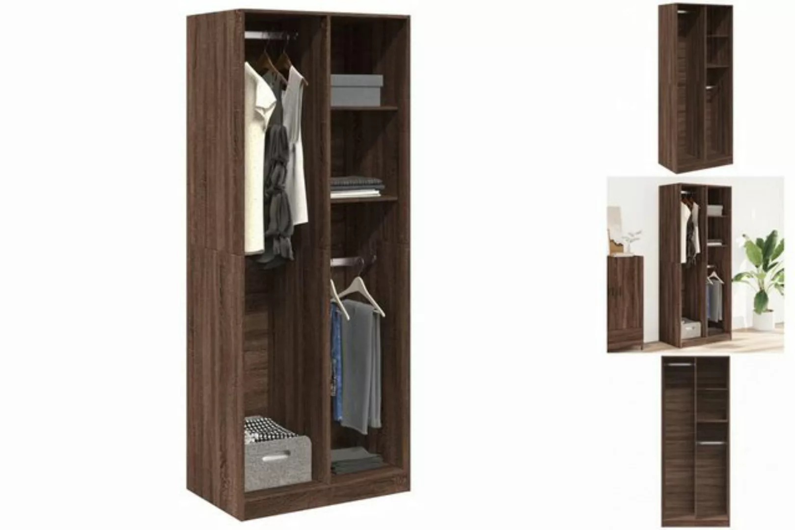 vidaXL Kleiderschrank Kleiderschrank Braun Eichen-Optik 80x50x200 cm Holzwe günstig online kaufen