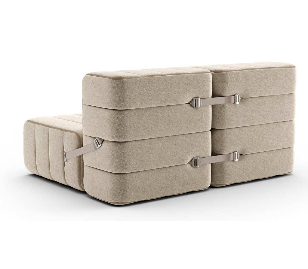 Curt Zweisitzer Modulsofa JET Grau / Beige günstig online kaufen