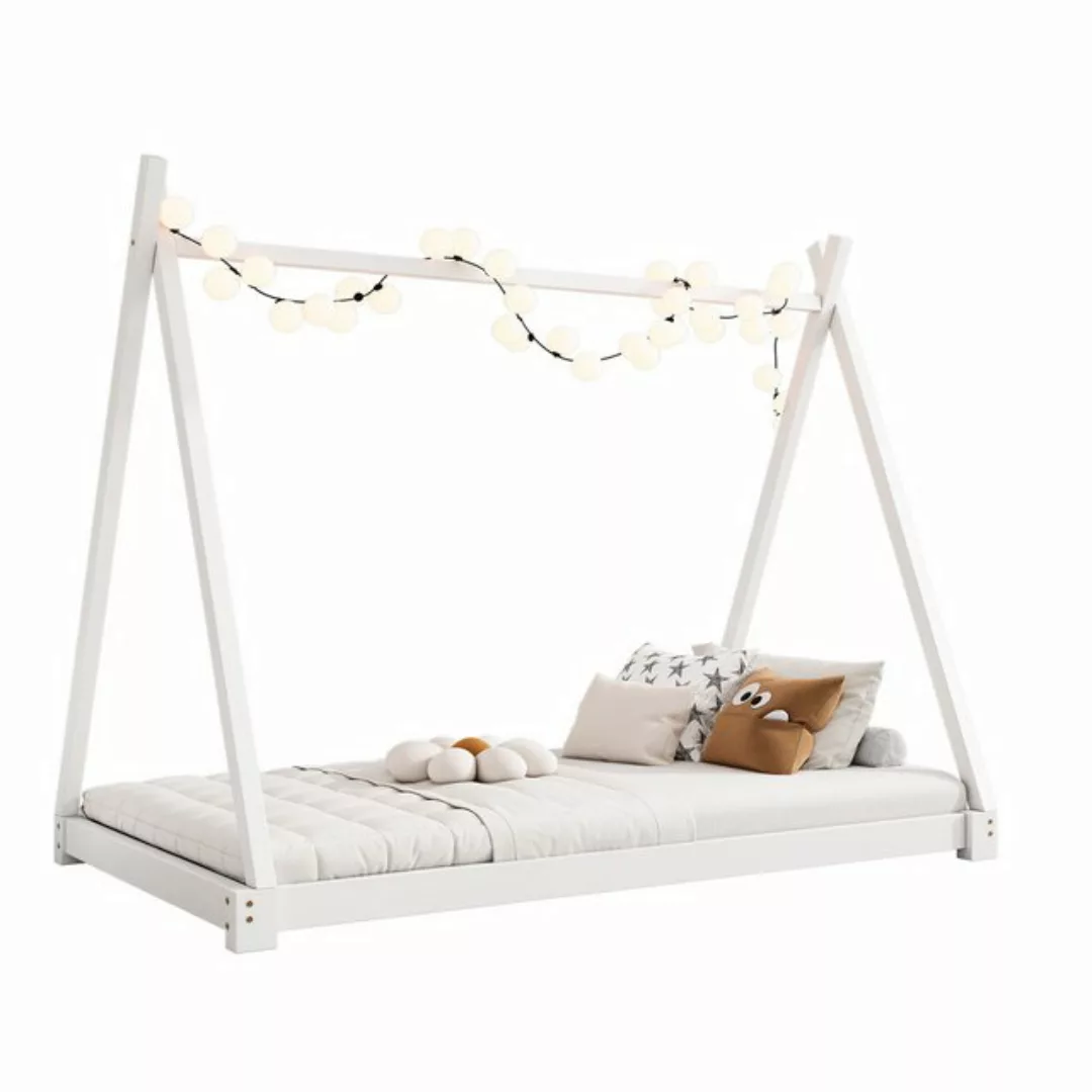 Flieks Kinderbett, Zeltform Einzelbett Massivholzbett 90x200cm günstig online kaufen