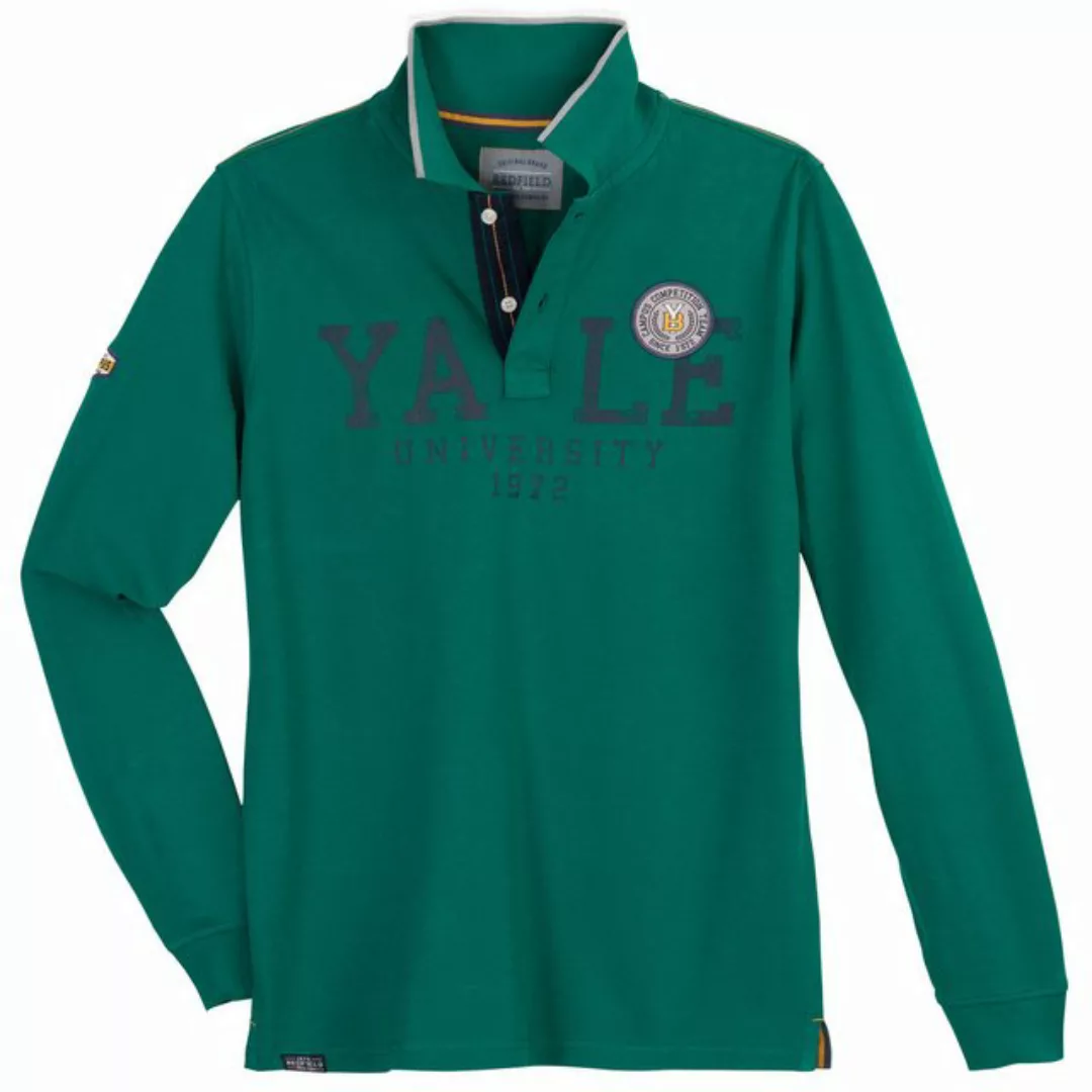 redfield Langarm-Poloshirt Große Größen Herren Langarm-Poloshirt Yale grün günstig online kaufen