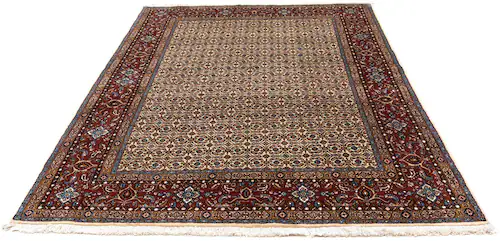 morgenland Wollteppich »Moud Stark Gemustert Beige 196 x 148 cm«, rechtecki günstig online kaufen