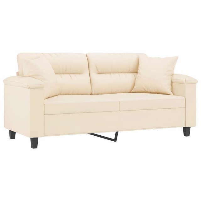 vidaXL Sofa 2-Sitzer-Sofa mit Kissen Beige 140 cm Mikrofasergewebe günstig online kaufen