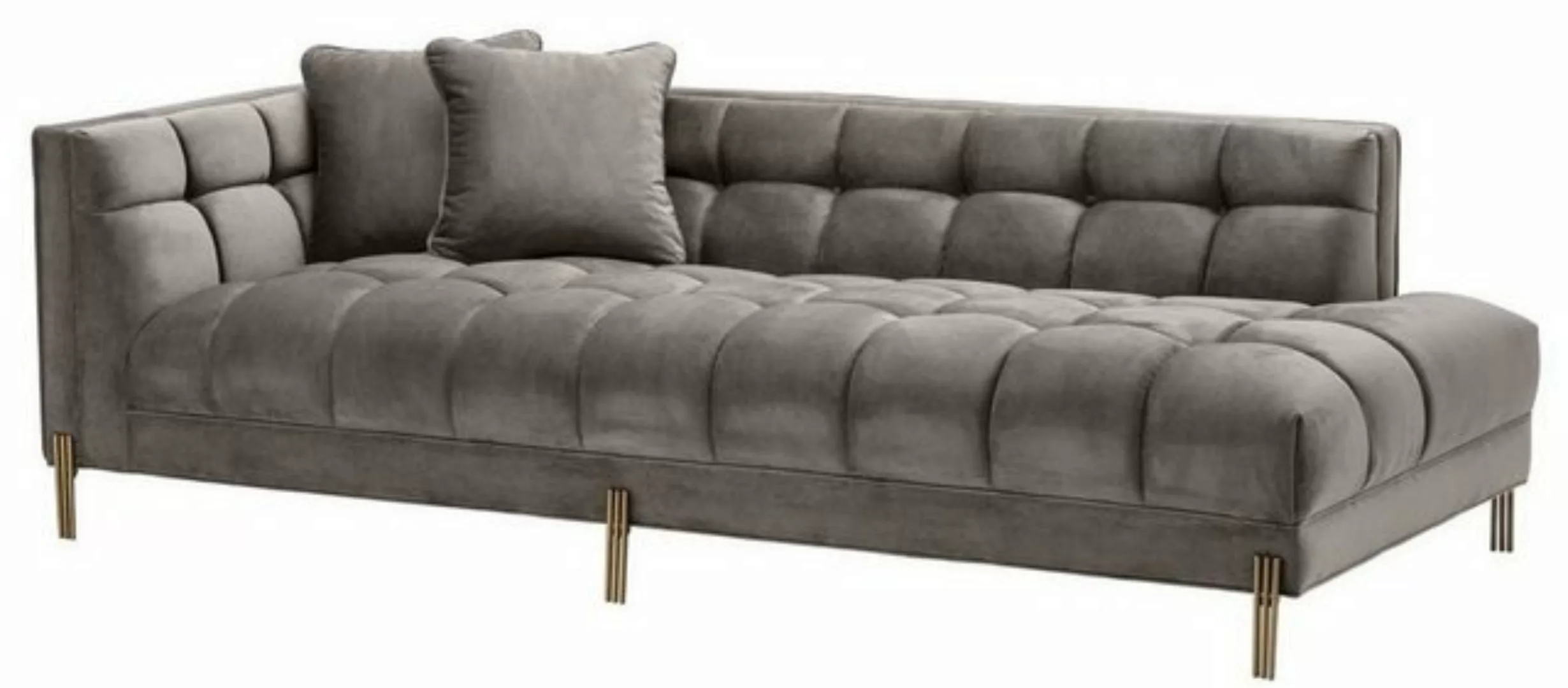 Casa Padrino Loungesofa Luxus Lounge Sofa Grau - Greige / Messingfarben 223 günstig online kaufen