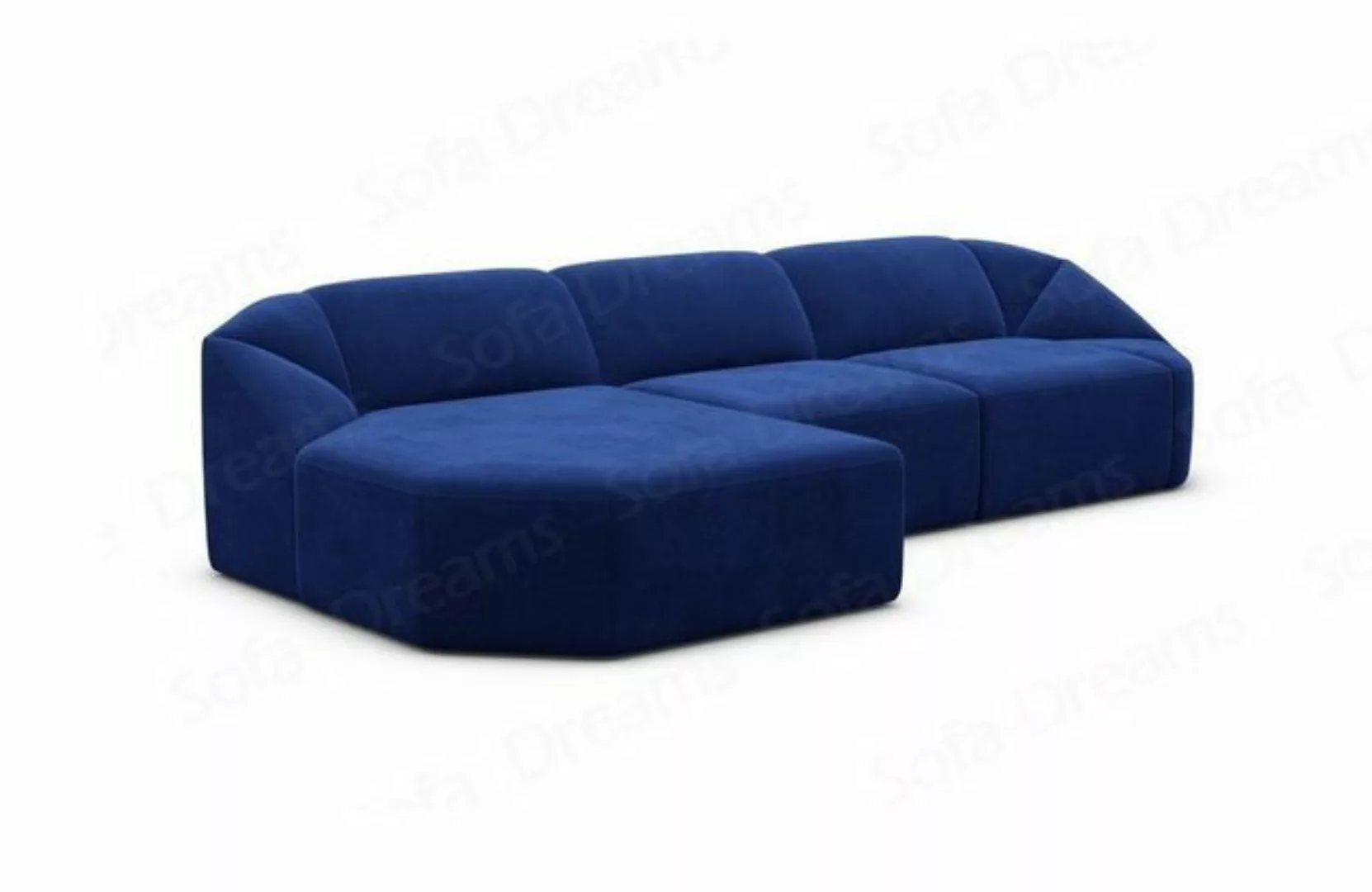 Sofa Dreams Ecksofa Design Polster Samtstoff Sofa Cabrera L Form kurz Stoff günstig online kaufen