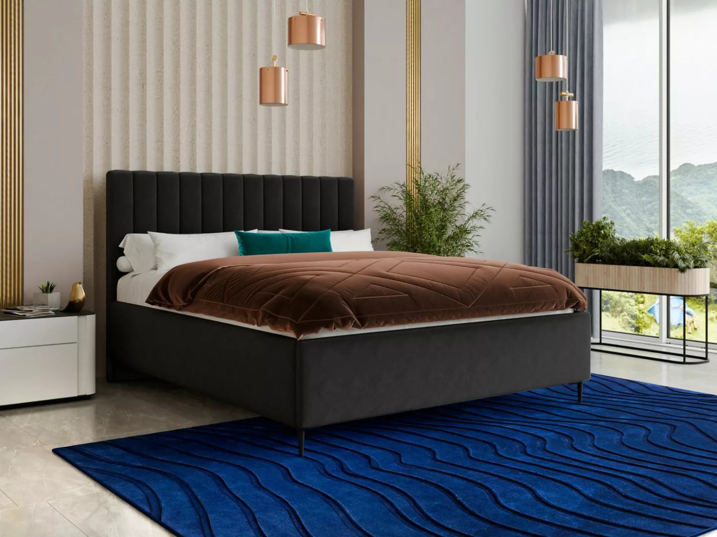 Sofnet Polsterbett Soho (mit Bettkasten und Lattenrost), Doppelbett mit Met günstig online kaufen