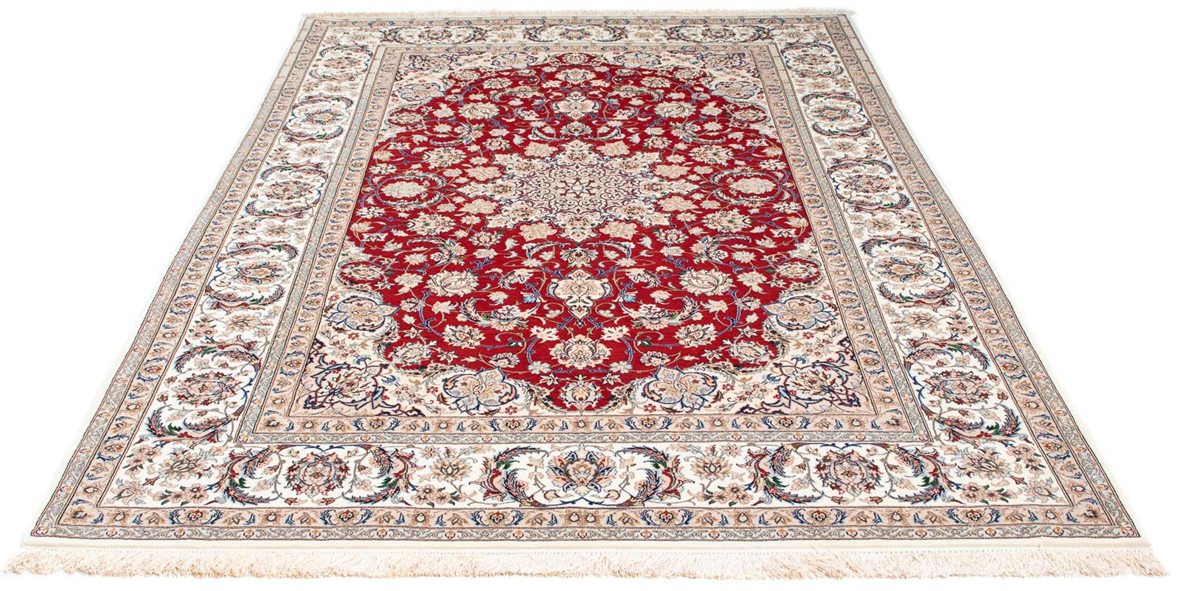 morgenland Orientteppich »Perser - Isfahan - Premium - 237 x 162 cm - rot«, günstig online kaufen