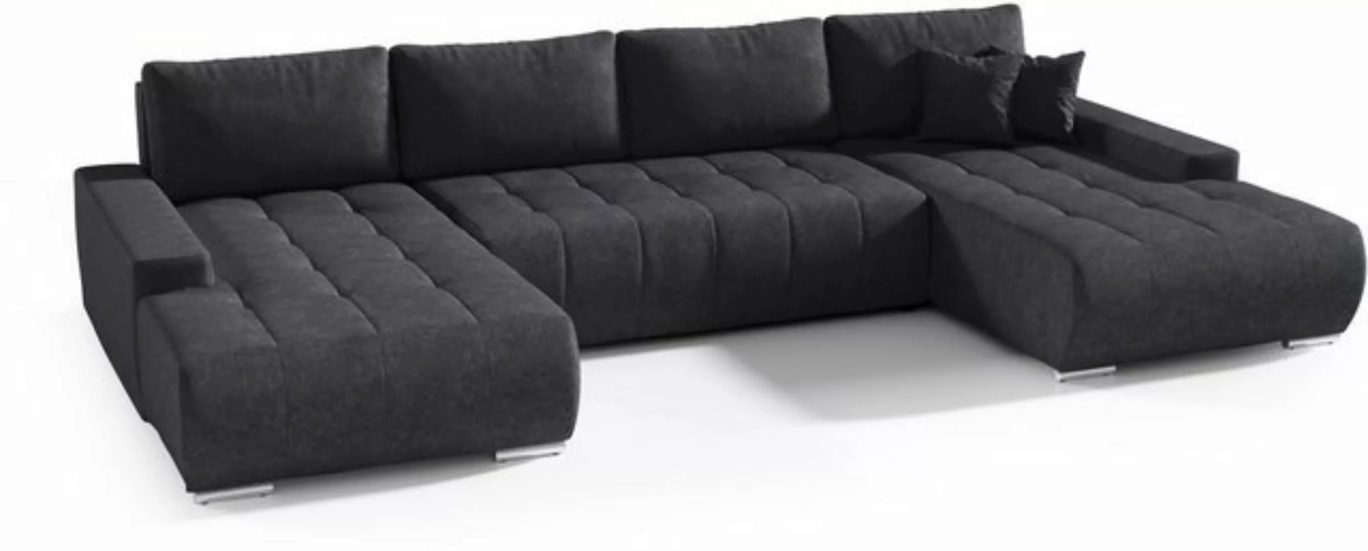 Compleo Ecksofa mit Schlaffunktion aus Velourstoff MONA, mit Bettkasten, U- günstig online kaufen