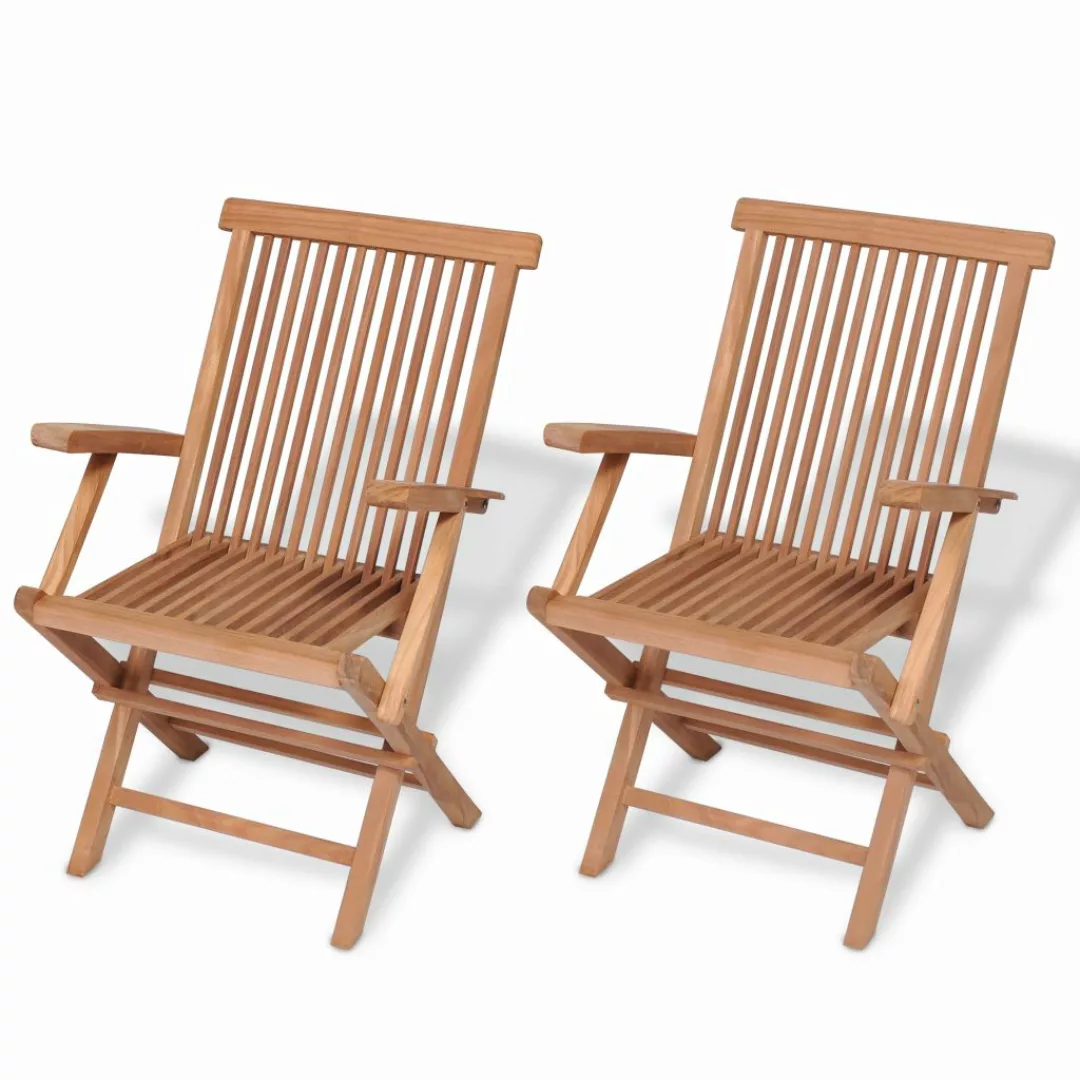 Klappbare Gartenstühle 2 Stk. Massivholz Teak günstig online kaufen