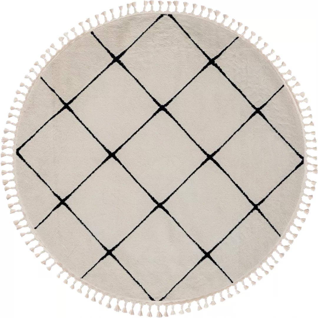 Myflair Möbel & Accessoires Hochflor-Teppich »Moroccan Square«, rund, 24 mm günstig online kaufen