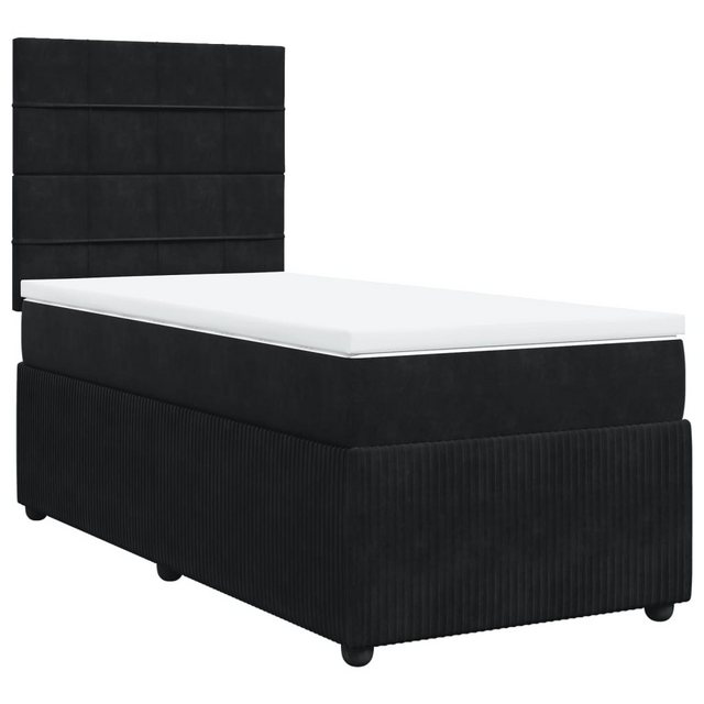 vidaXL Bett Boxspringbett mit Matratze Schwarz 100x200 cm Samt günstig online kaufen